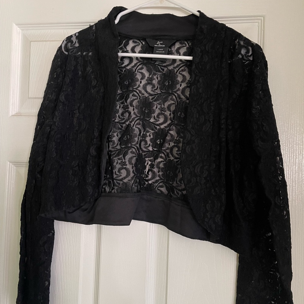 Kensie Black Lace Bolero Jacket